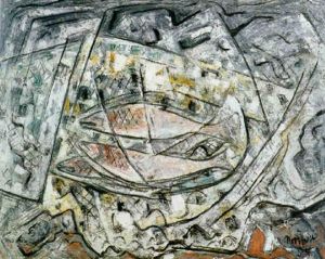 Fish, Gray And Yellow by Bror Julius Olsson Nordfeldt
