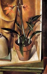 Fire Lilies In A Clay Pot by Bror Julius Olsson Nordfeldt
