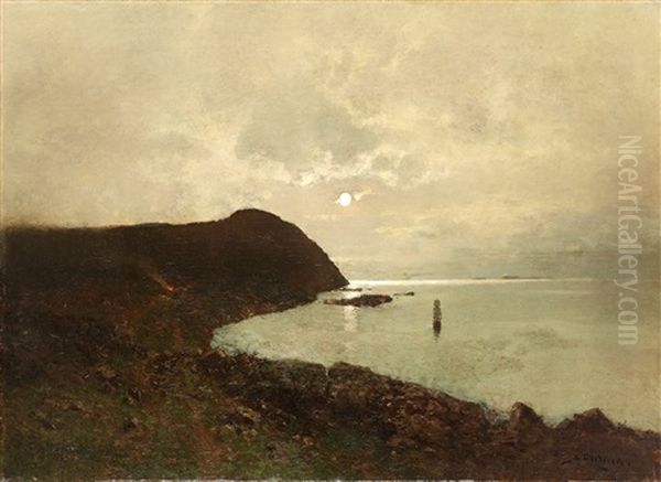 Moonlit Coastal Scene From Bohuslan - view 1