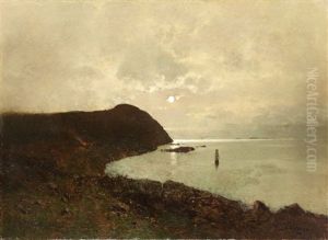 Moonlit Coastal Scene From Bohuslan by Axel Wilhelm Nordgren