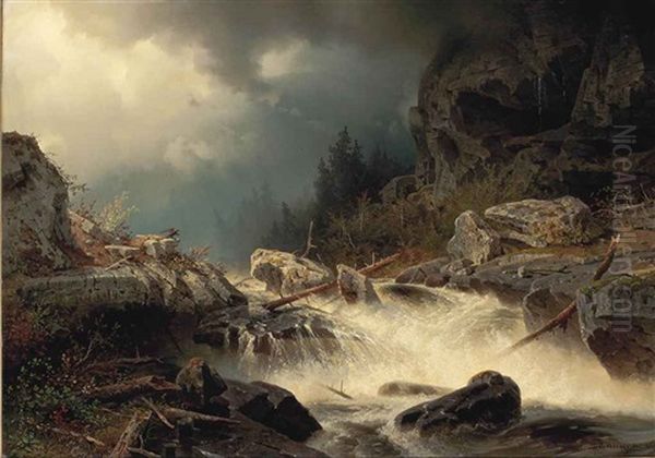 An Eagle At A Mountain Torrent - view 1