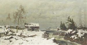 Vinterlandskap Med Lada Vid Fors Vinterlandskap Med Lada Vid Fors
