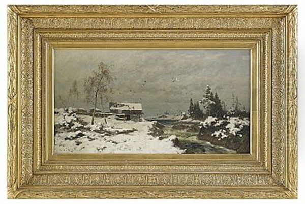 Skymning Over Forslandskap Med Sagverk - view 1