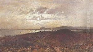 Mondscheinlandschaft An Der Kuste Vor Schweden Mondscheinlandschaft An Der Kuste Vor Schweden