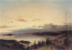 Aftenstemning Over En Fjord by Axel Wilhelm Nordgren