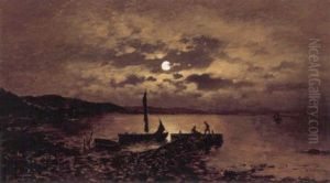 Kystlandskab I Maneskin by Axel Wilhelm Nordgren