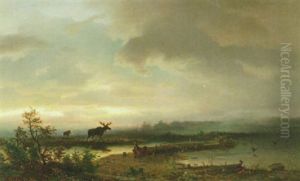 Landskap Med Algar by Axel Wilhelm Nordgren