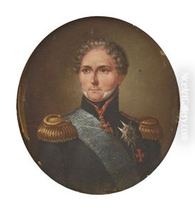 Portratt Av Karl Xiv Johan I Uniform Med Serafimerordens Bla Band
