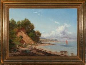 Summer Day With Sailing Boats Along The Danish Coast