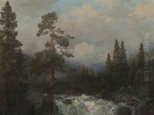 Waterfall In The Mountains by Olaf Nordlien