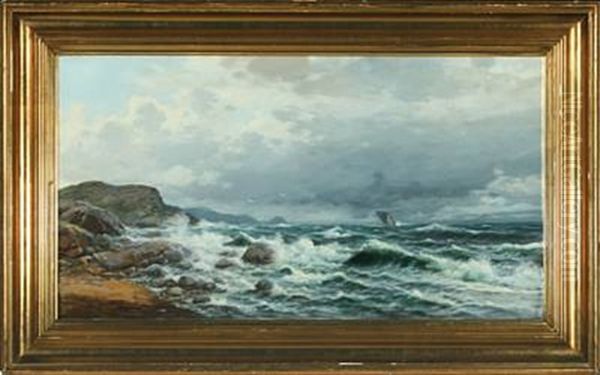 Norwegian Coastal Scenery With A Sailboat At Sea - view 1