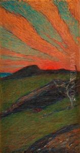 Solnedgang, Bohuslan (sunset, Bohuslan) by Karl Nordstroem