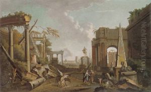 Classical Landscape With Ruins And Figures