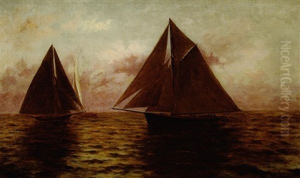 Sailboats At Dusk - view 1