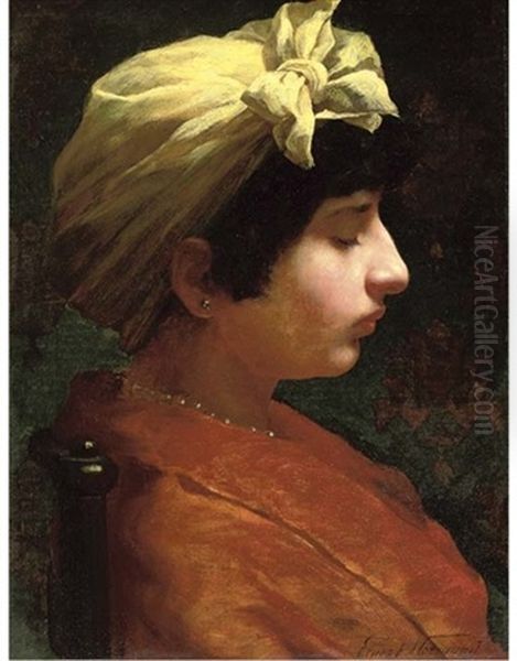 Portrait Of A Lady With A Headscarf - view 1