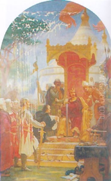 King John Sealing The Magna Carta At Runnymede - view 1