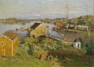 Small Town By The Fjord by Adelsteen Normann