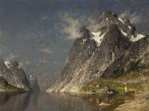 Norwegian Fjord Scene by Adelsteen Normann