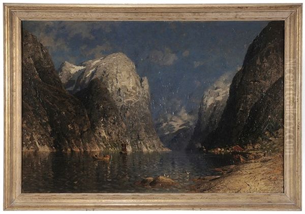 Fjord With Boaters - view 1