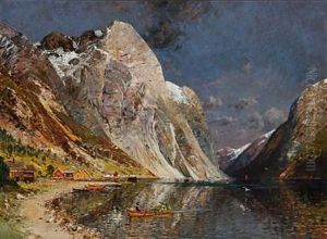 Summer Day At A Norwegian Fjord by Adelsteen Normann