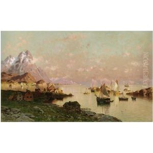 En Sommernatt I Svolvaer, Lofoten (a Summer's Night In Svolvaer, Lofoten) by Adelsteen Normann