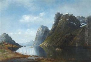 Boaters Before A Sunlit Fjord