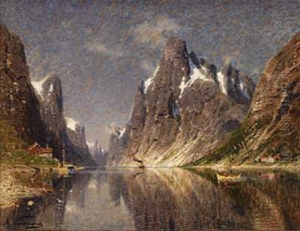 Fjordparti Med Dampbat - view 1