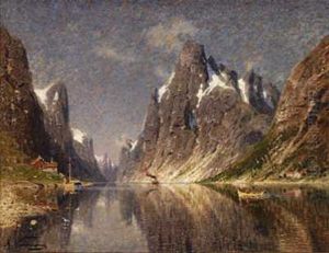Fjordparti Med Dampbat