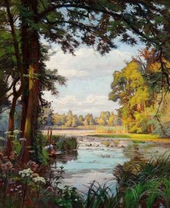 Summer View Of A Forest Fen by Henri Biva