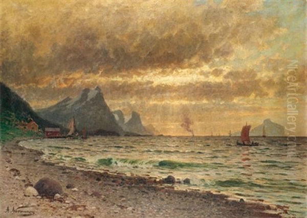 Abendstimmung An Einem Norwegischen Fjord - view 1