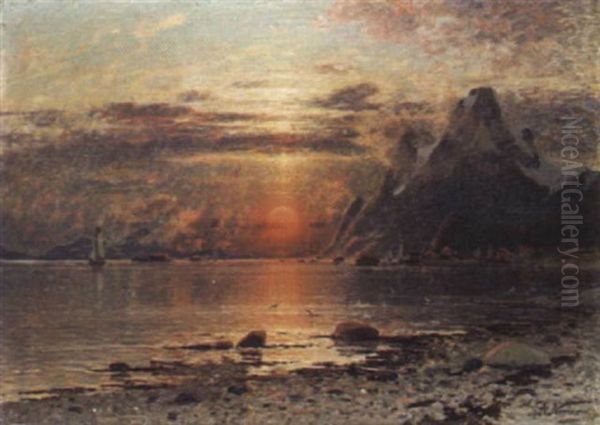 Fjordlandschaft Bei Sonnenuntergang - view 1