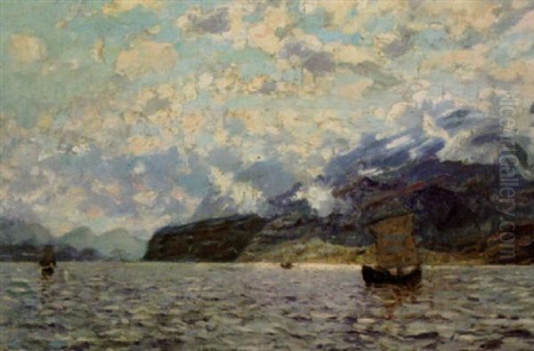 Norwegischer Fjord Mit Fischern - view 1