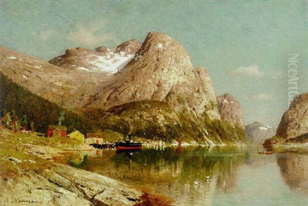 Shipping On A Norwegian Fjord - view 1
