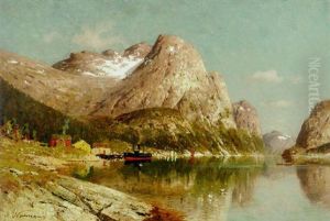 Shipping On A Norwegian Fjord by Adelsteen Normann