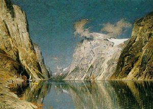 A Fjord Scene by Adelsteen Normann
