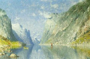 A Fjord Scene by Adelsteen Normann