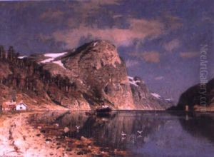 A Steamer In The Sognefjord by Adelsteen Normann