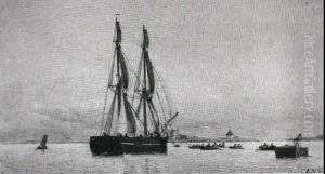 Marine Med Fregat, Der Slaebes Ind Til Christianso Marine Med Fregat, Der Slaebes Ind Til Christianso