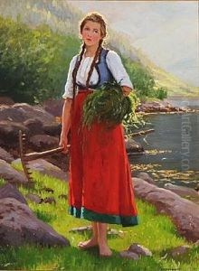 A Peasant Girl With A Rake