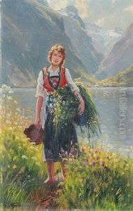 Flicka Gathering In A Fjord by Emma Normann