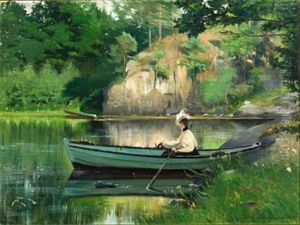 Kvinne I Pram by Asta Carlsen Norregaard