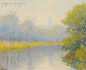 Along The Charles River, Perkins School by William Johnson Bixbee