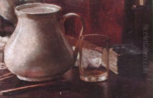 Stilleben Med Kanna Och Glas by Herman Norrman