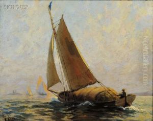 Cat Boat, Late Afternoon by William Johnson Bixbee