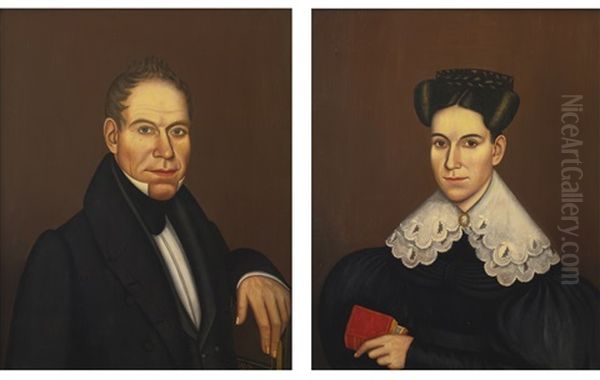 Portrait Of A Woman And Portrait Of A Man (pair) - view 1