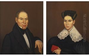 Portrait Of A Woman And Portrait Of A Man (pair) by Noah North