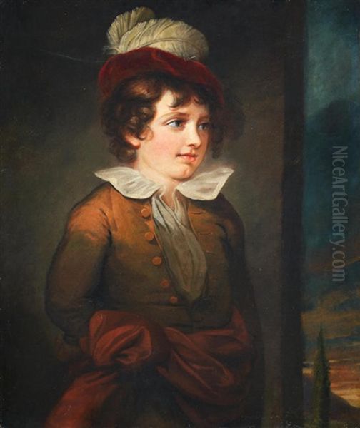 Portrait Of A Boy, Half-length, In A Yellow Coat And Feathered Cap - view 1