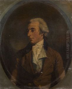 Portrait Of A Gentleman, Half-length, In A Brown Jacket And Striped Waistcoat by James (Thomas J.) Northcote