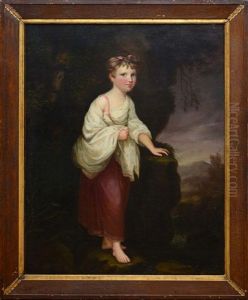 A Portrait Of A Young Girl In A Landscape