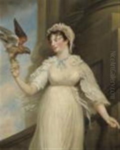 Portrait Of Emily St. Clare With A Falcon